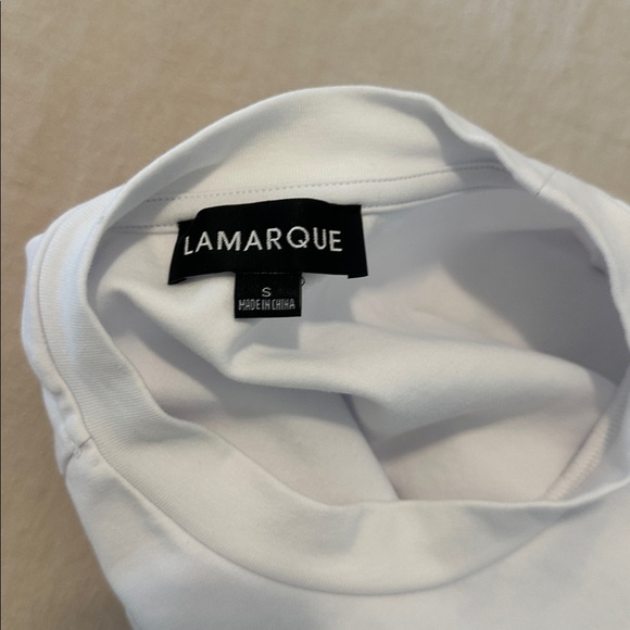 Revolve brand LAMARQUE White Cropped T-Shirt - Picture 3 of 3
